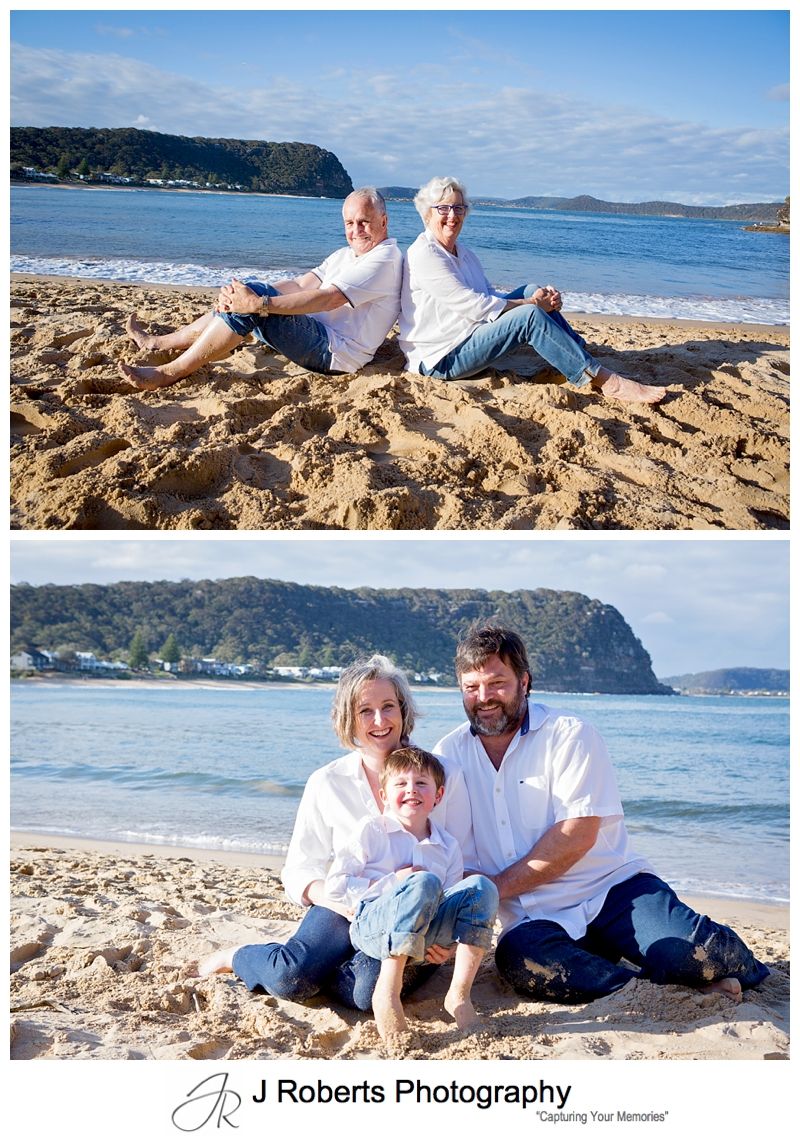 Extended Family Portraits on location at Pearl Beach while on Family Holiday